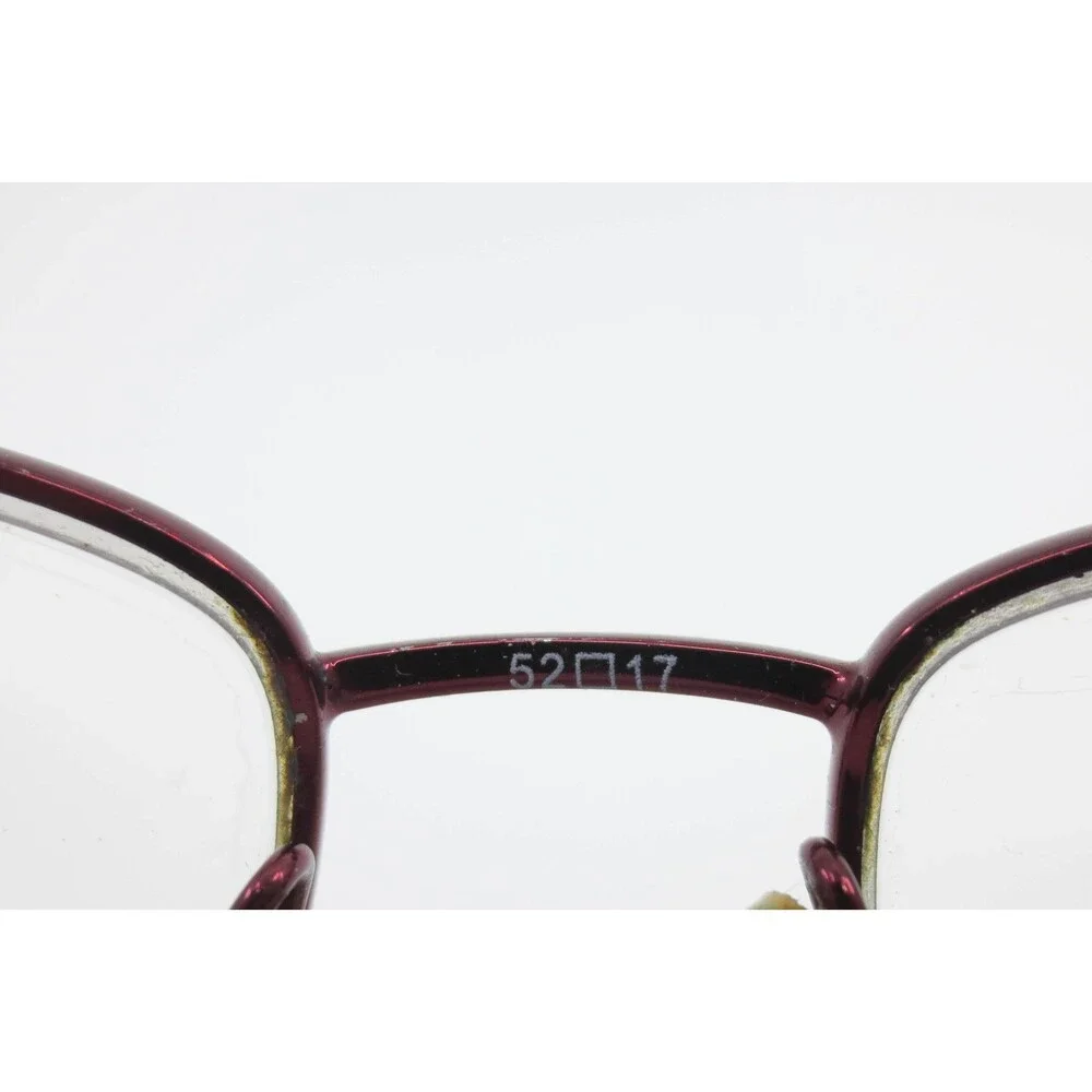 Visage E214 Burgundy Rectangular Eyeglass Frames 52-17-135 Studded Temples BUR